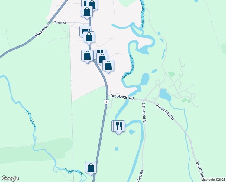 map of restaurants, bars, coffee shops, grocery stores, and more near 899 Main Street in Great Barrington