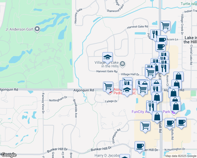 map of restaurants, bars, coffee shops, grocery stores, and more near 541 Autumn Ridge Road in Lake in the Hills