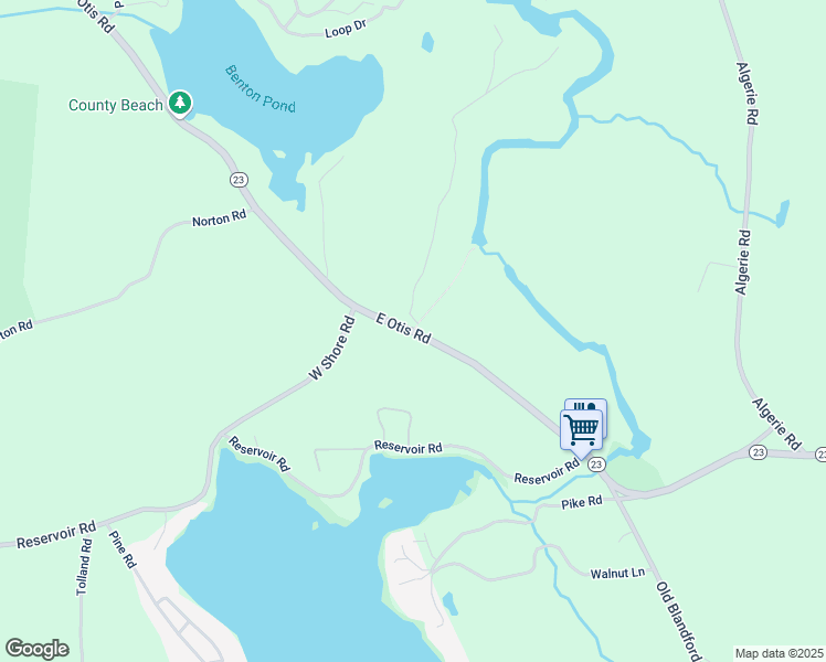 map of restaurants, bars, coffee shops, grocery stores, and more near East Otis Road in Otis