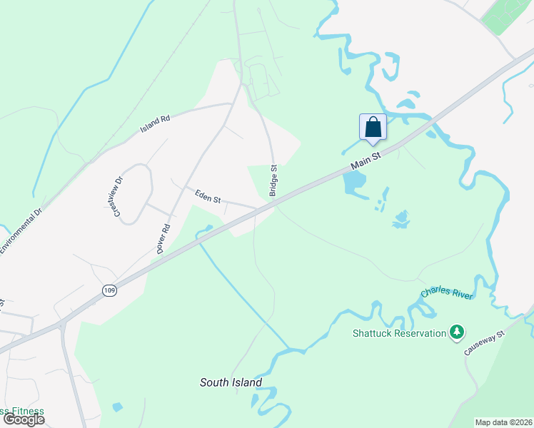 map of restaurants, bars, coffee shops, grocery stores, and more near 232 Main Street in Millis