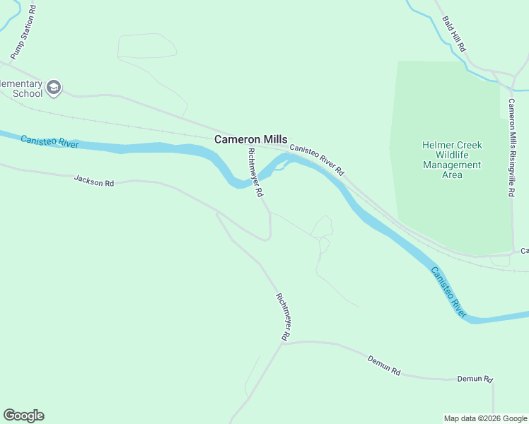 map of restaurants, bars, coffee shops, grocery stores, and more near 3645 County Road 110 in Cameron Mills