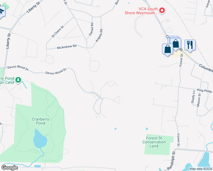 map of restaurants, bars, coffee shops, grocery stores, and more near 209 Allerton Commons Lane in Braintree