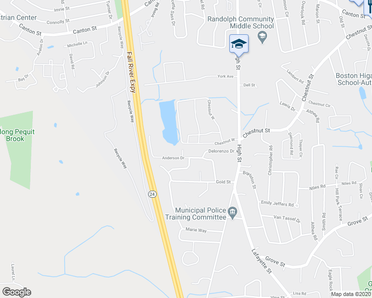 map of restaurants, bars, coffee shops, grocery stores, and more near 7 Tanasso Circle in Randolph