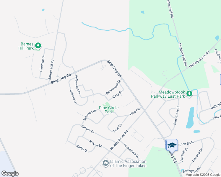 map of restaurants, bars, coffee shops, grocery stores, and more near 25-49 Retirement Drive in Horseheads