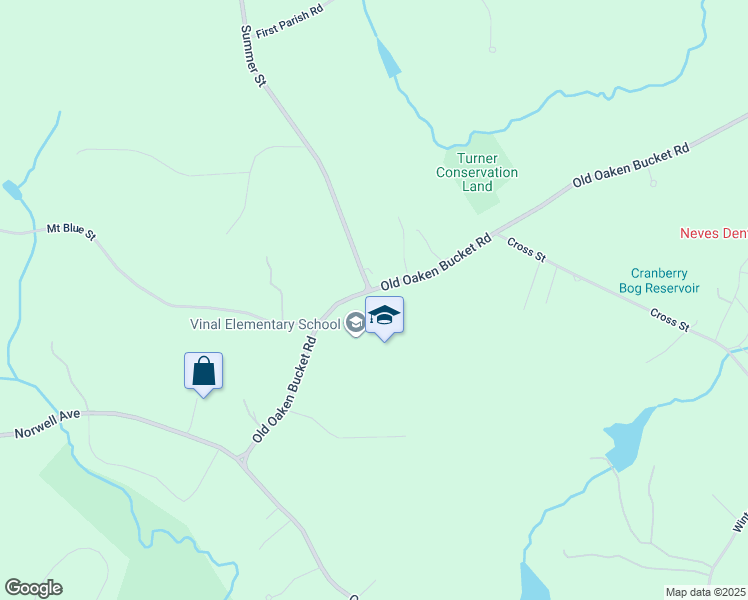 map of restaurants, bars, coffee shops, grocery stores, and more near 10 Summer Street in Norwell