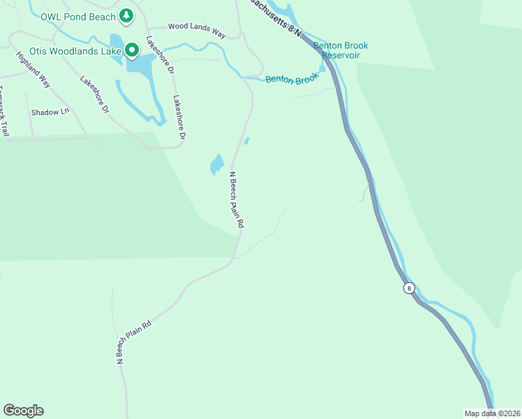 map of restaurants, bars, coffee shops, grocery stores, and more near 267 North Beech Plain Road in Otis