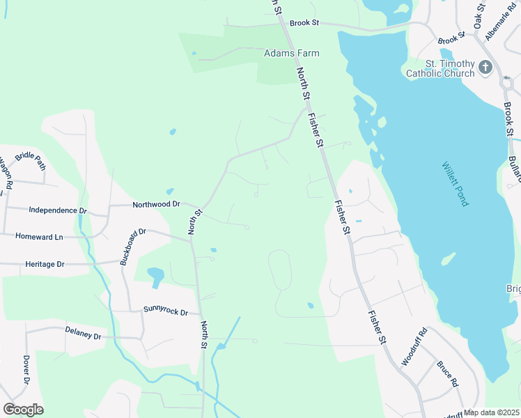 map of restaurants, bars, coffee shops, grocery stores, and more near 4 Andrew Way in Walpole