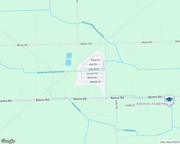 map of restaurants, bars, coffee shops, grocery stores, and more near 28 Locust Drive in Van Buren Charter Township