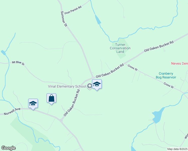 map of restaurants, bars, coffee shops, grocery stores, and more near 10 Summer Street in Norwell