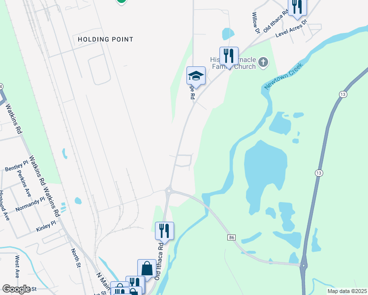 map of restaurants, bars, coffee shops, grocery stores, and more near 164 Old Ithaca Rd in Horseheads