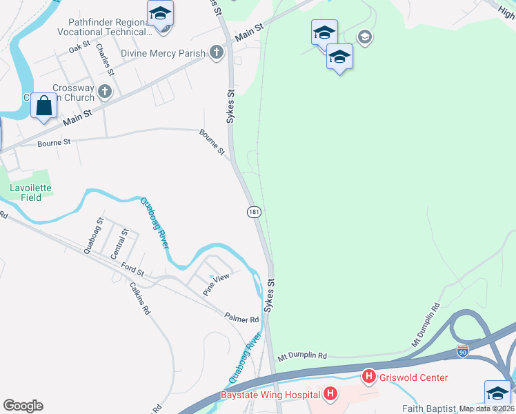 map of restaurants, bars, coffee shops, grocery stores, and more near 10-128 Highway 181 in Palmer