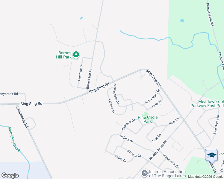 map of restaurants, bars, coffee shops, grocery stores, and more near 205 Leisure Lane in Horseheads