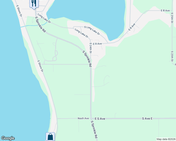 map of restaurants, bars, coffee shops, grocery stores, and more near 9588 South Sprinkle Road in Portage