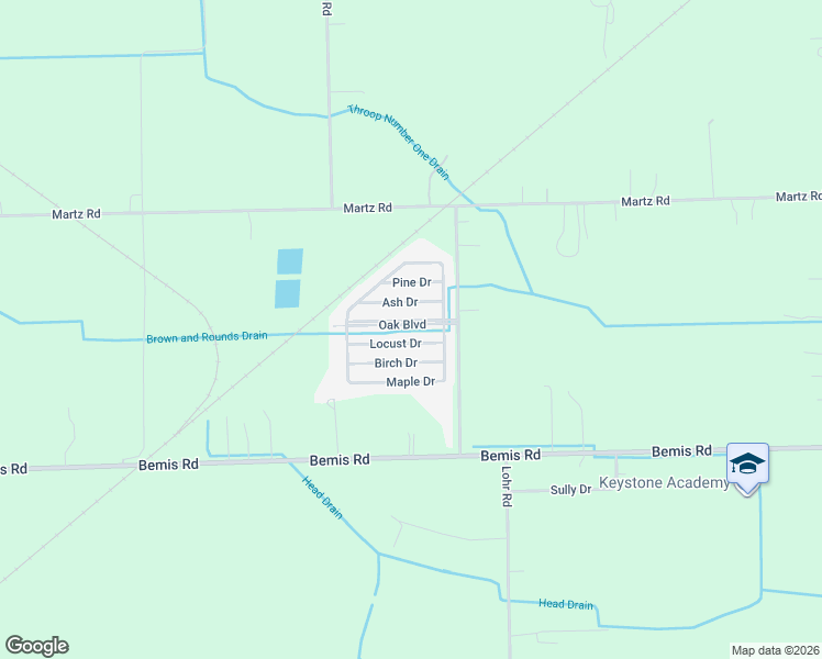 map of restaurants, bars, coffee shops, grocery stores, and more near 13 Oak Boulevard in Van Buren Charter Township