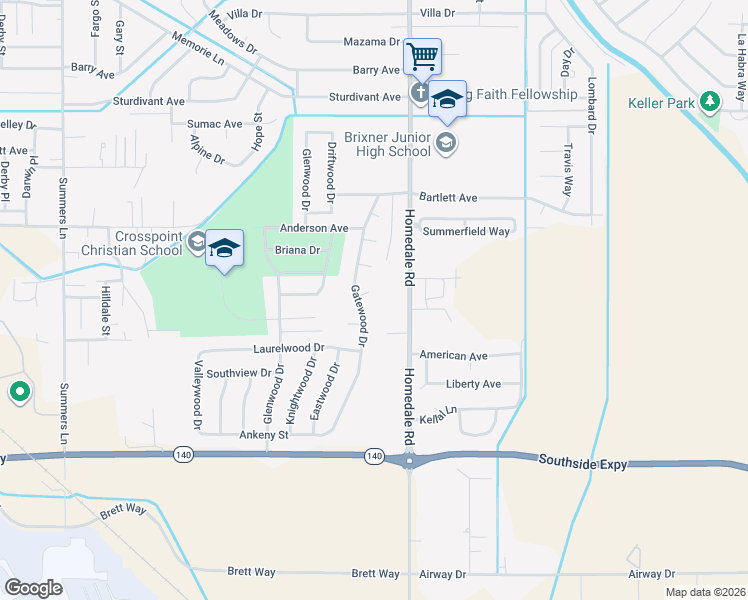 map of restaurants, bars, coffee shops, grocery stores, and more near 5264 Wicket Court in Klamath Falls
