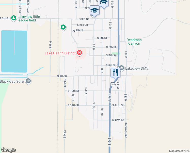 map of restaurants, bars, coffee shops, grocery stores, and more near 801-899 S 9th St in Lakeview