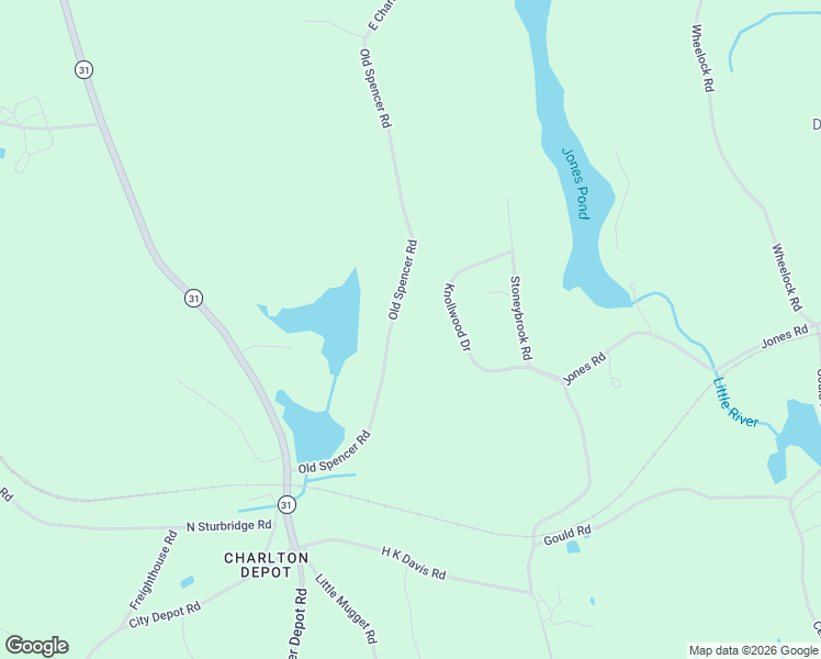 map of restaurants, bars, coffee shops, grocery stores, and more near 46 Old Spencer Road in Charlton