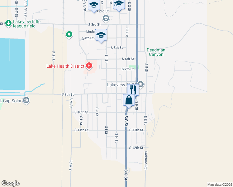 map of restaurants, bars, coffee shops, grocery stores, and more near 801 South 9th Street in Lakeview