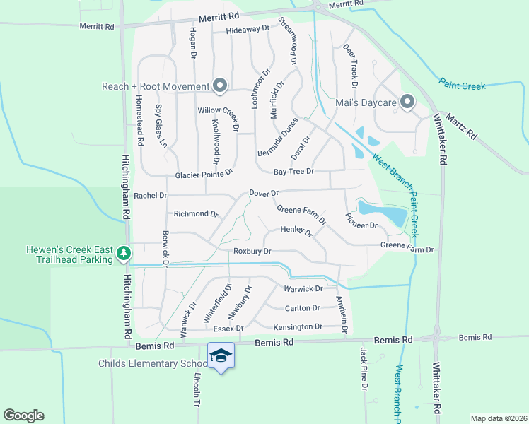 map of restaurants, bars, coffee shops, grocery stores, and more near 7638 Kenton Court in Ypsilanti