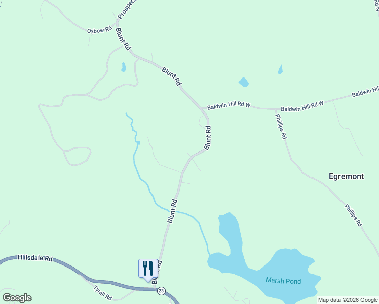 map of restaurants, bars, coffee shops, grocery stores, and more near 43 Blunt Road in Great Barrington