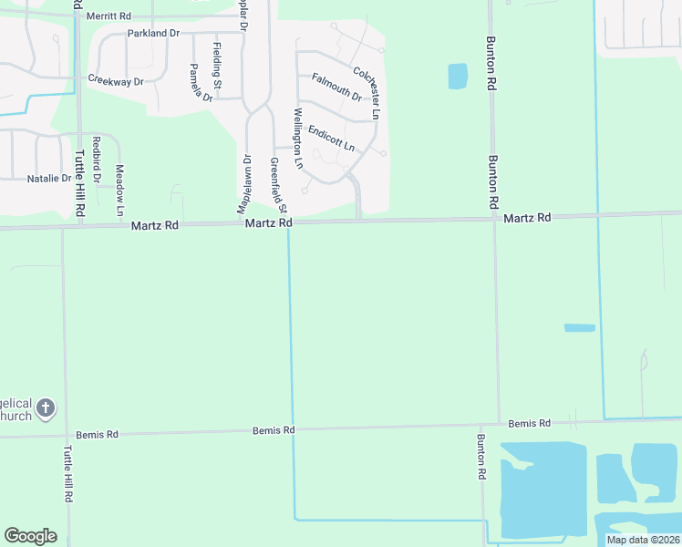 map of restaurants, bars, coffee shops, grocery stores, and more near 9624 Martz Road in Ypsilanti