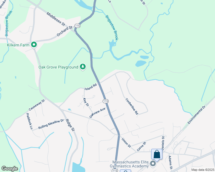 map of restaurants, bars, coffee shops, grocery stores, and more near 61 Island Road in Millis