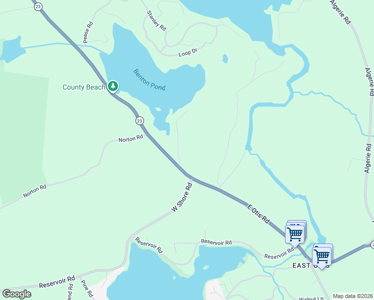 map of restaurants, bars, coffee shops, grocery stores, and more near 20 Ray Hubbard Road in Otis