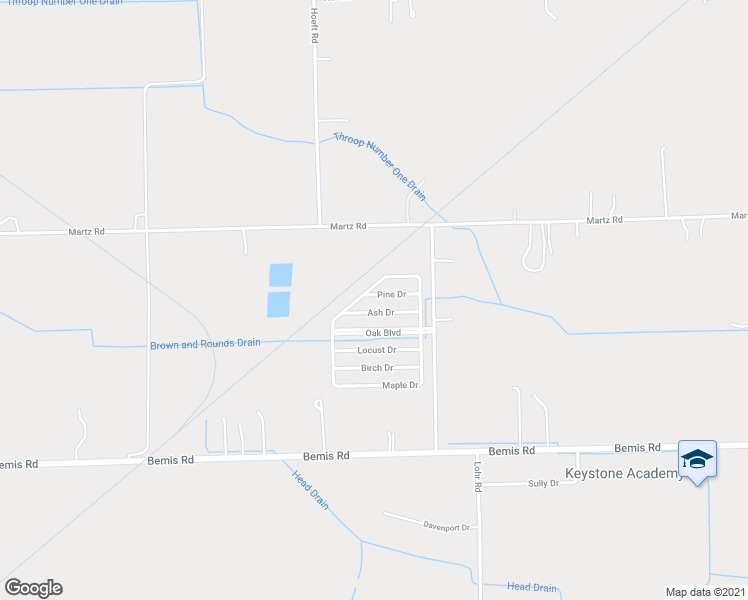 map of restaurants, bars, coffee shops, grocery stores, and more near 7 Pine Drive in Van Buren Charter Township