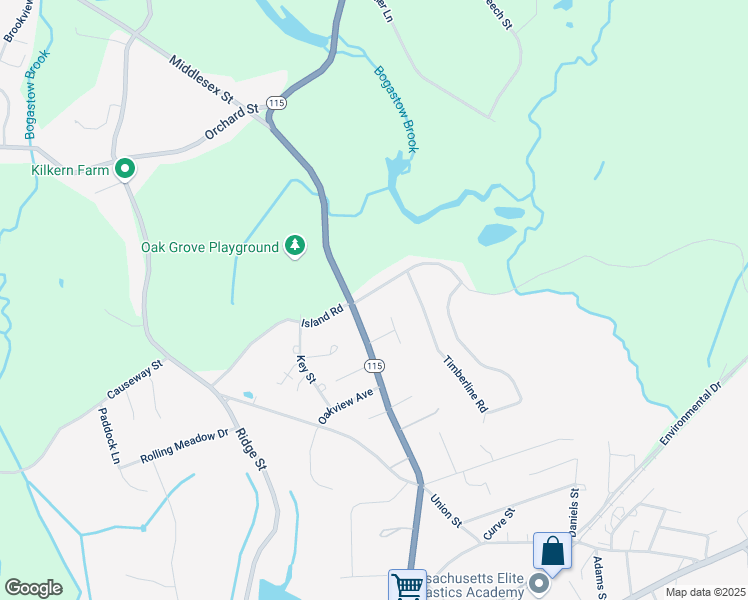 map of restaurants, bars, coffee shops, grocery stores, and more near 61 Island Road in Millis