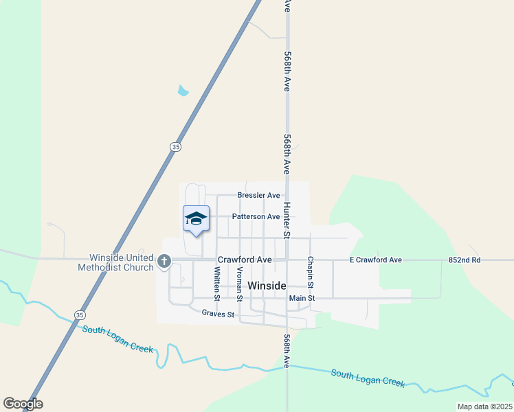 map of restaurants, bars, coffee shops, grocery stores, and more near 401-449 Patterson Avenue in Winside