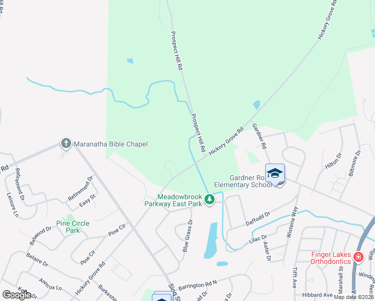 map of restaurants, bars, coffee shops, grocery stores, and more near 3 Prospect Hill Road in Horseheads