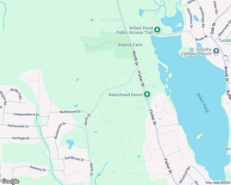 map of restaurants, bars, coffee shops, grocery stores, and more near 810 North Street in Walpole