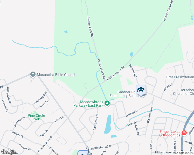 map of restaurants, bars, coffee shops, grocery stores, and more near 3 Prospect Hill Road in Horseheads