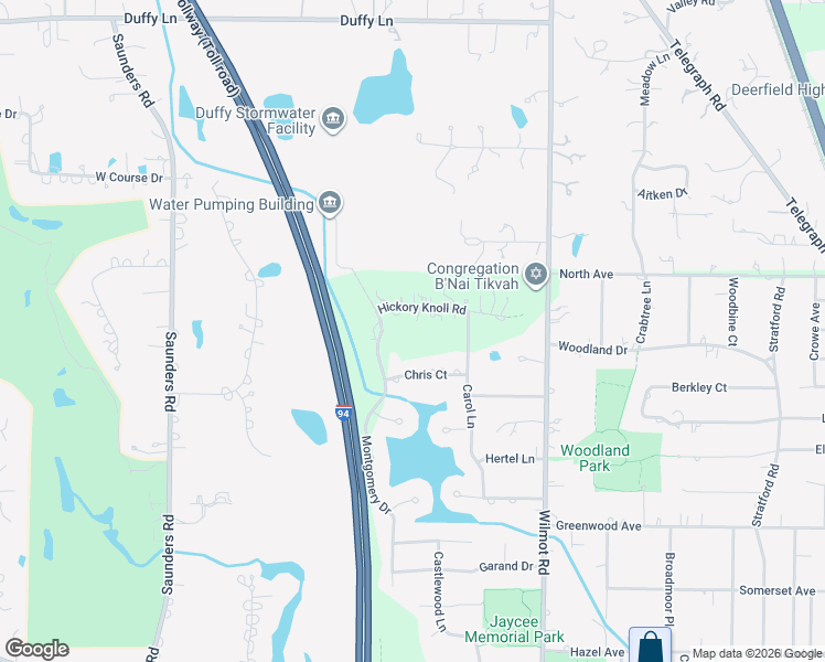 map of restaurants, bars, coffee shops, grocery stores, and more near 12267 Hickory Knoll Road in Deerfield