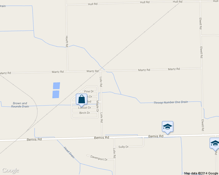 map of restaurants, bars, coffee shops, grocery stores, and more near 16559 Lohr Road in Belleville
