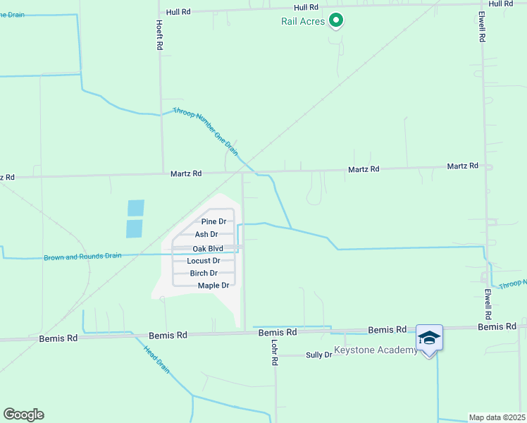 map of restaurants, bars, coffee shops, grocery stores, and more near 16559 Lohr Road in Belleville