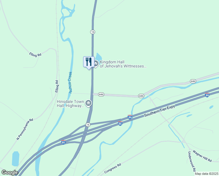 map of restaurants, bars, coffee shops, grocery stores, and more near 1360 446 in Hinsdale