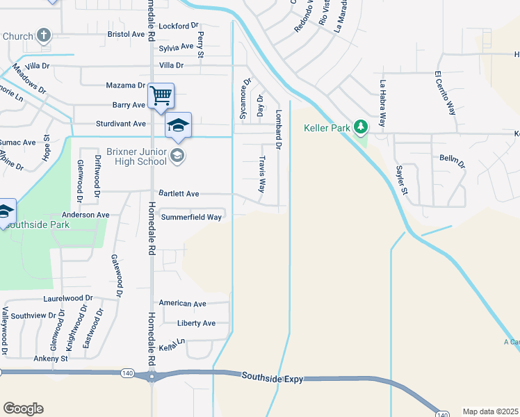 map of restaurants, bars, coffee shops, grocery stores, and more near 5812 Bartlett Avenue in Klamath Falls