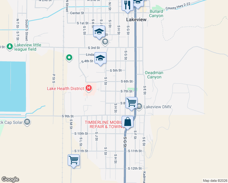 map of restaurants, bars, coffee shops, grocery stores, and more near 798 S 7th St in Lakeview