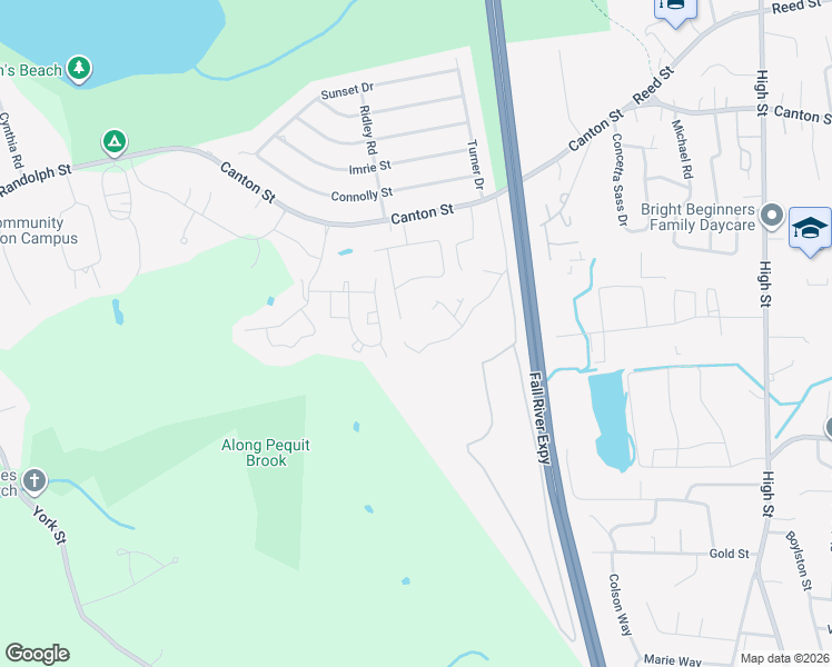 map of restaurants, bars, coffee shops, grocery stores, and more near 79 Johnson Drive in Randolph