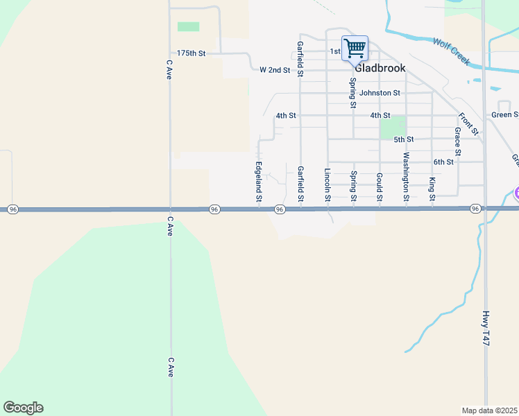 map of restaurants, bars, coffee shops, grocery stores, and more near 798 Edgeland St in Gladbrook