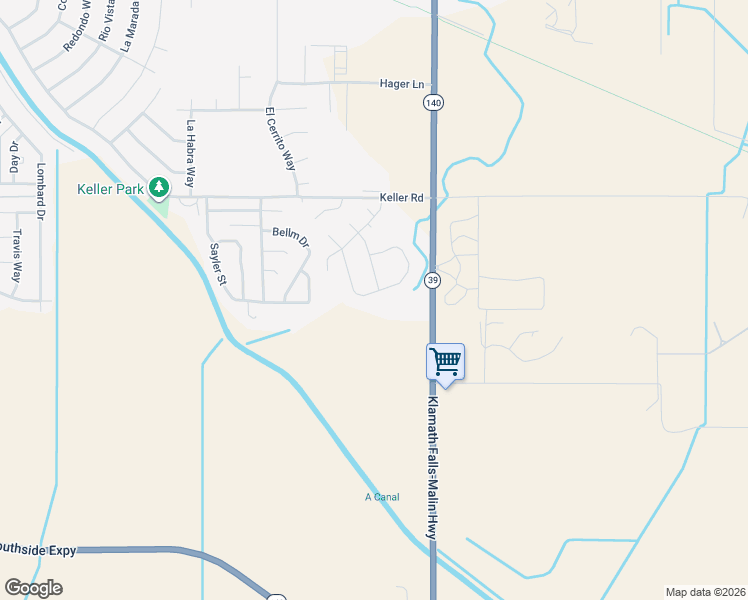 map of restaurants, bars, coffee shops, grocery stores, and more near 7456 Ruth Drive in Klamath Falls