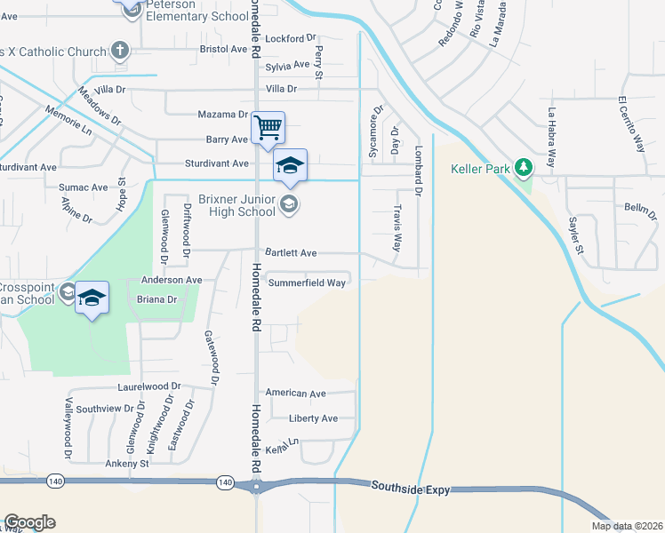 map of restaurants, bars, coffee shops, grocery stores, and more near 5543 Winterfield Way in Klamath Falls