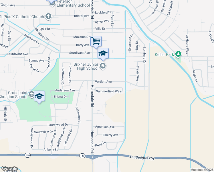 map of restaurants, bars, coffee shops, grocery stores, and more near 5477 Winterfield Way in Klamath Falls