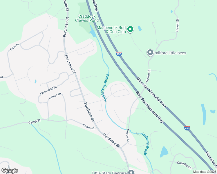 map of restaurants, bars, coffee shops, grocery stores, and more near 6 Bradford Road in Milford