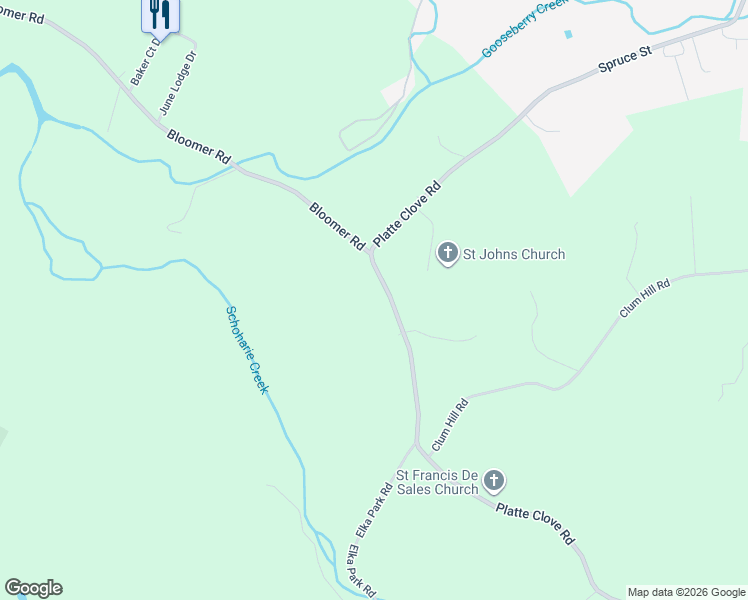 map of restaurants, bars, coffee shops, grocery stores, and more near 410 Platte Clove Road in Elka Park