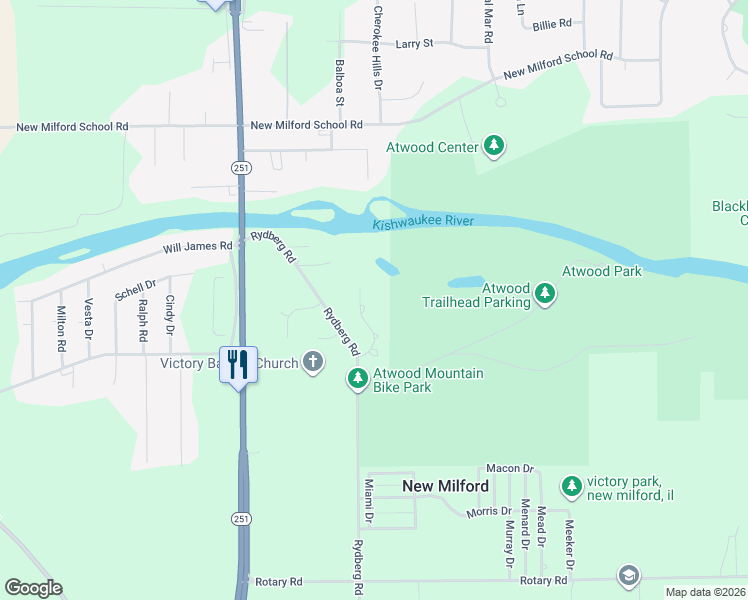 map of restaurants, bars, coffee shops, grocery stores, and more near 6882 Meadow Song Trail in Rockford