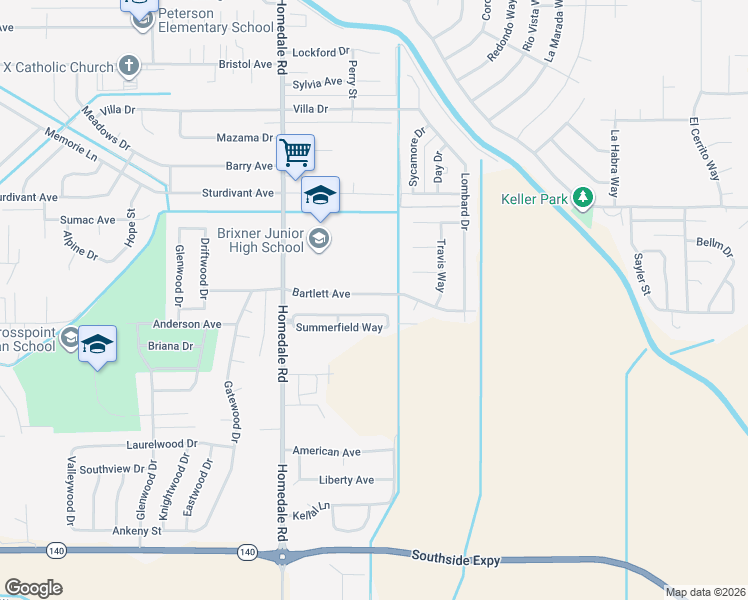 map of restaurants, bars, coffee shops, grocery stores, and more near 5543 Winterfield Way in Klamath Falls