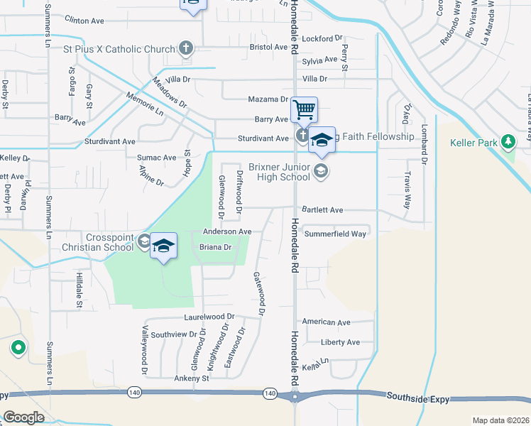 map of restaurants, bars, coffee shops, grocery stores, and more near 4864 Gatewood Drive in Klamath Falls