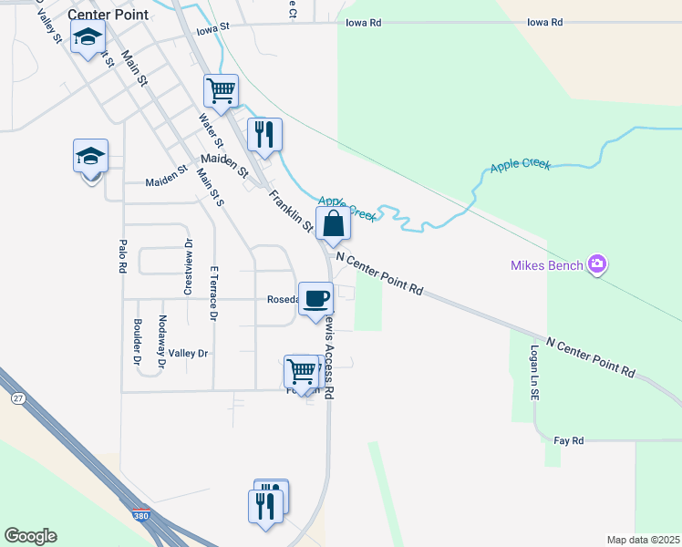 map of restaurants, bars, coffee shops, grocery stores, and more near 4202-4204 Lewis Access Road in Center Point